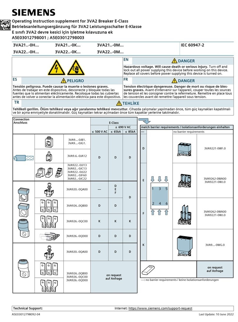 Siemens 3VA21-0H Series User manual