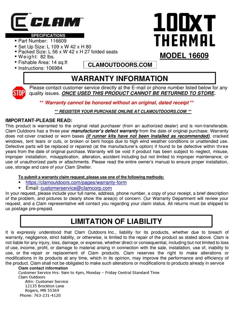 Clam 100XT THERMAL User manual