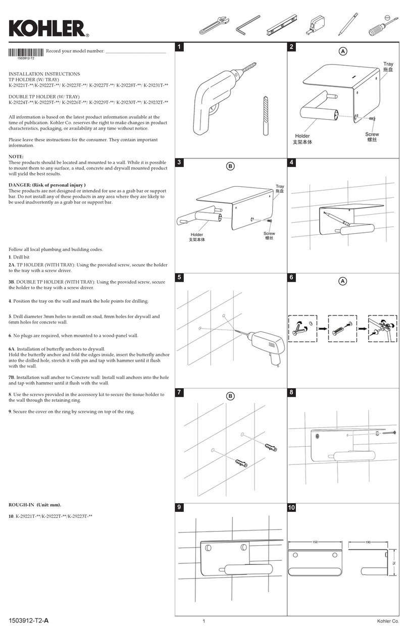 Kohler K-29221T Series User manual