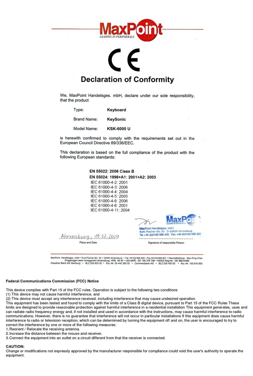 KeySonic KSK-6000U User manual