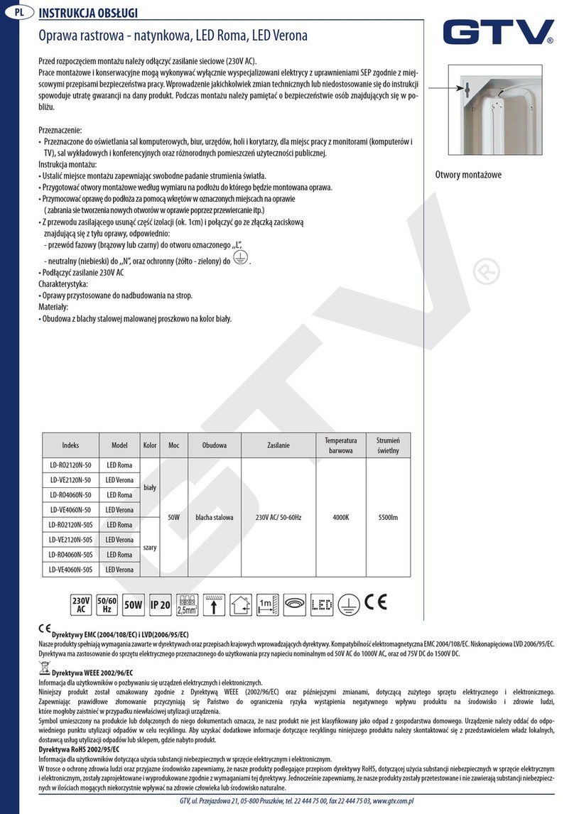GTV LED Roma LD-RO2120N-50 user manual