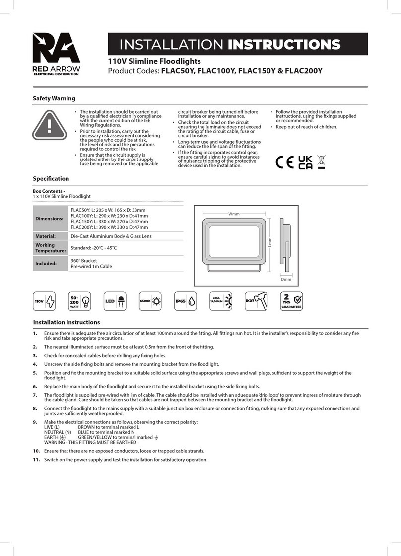 Red Arrow FLAC50Y installation instructions