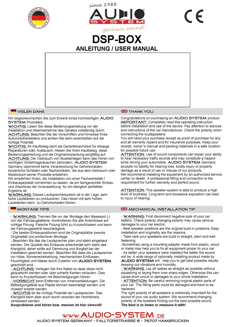 Audiosystem DSP-BOX User manual