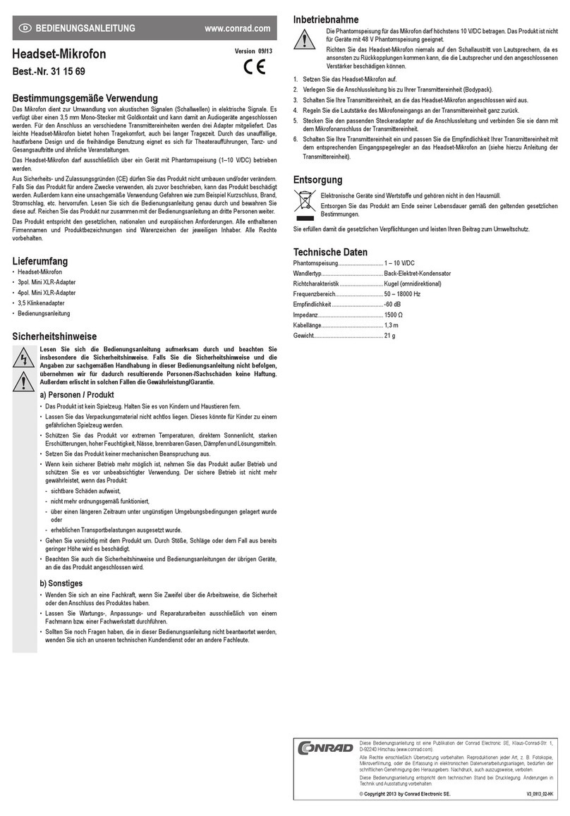 Conrad 31 15 69 User manual