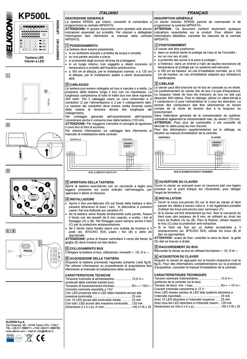 Elkron KP500L quick start guide Elkron KP500L quick start guide