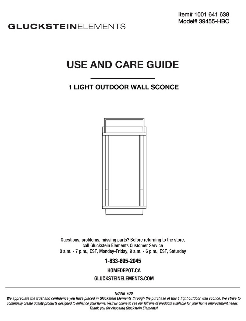 GLUCKSTEINHOME GLUCKSTEINELEMENTS 39455-HBC Use and care guide