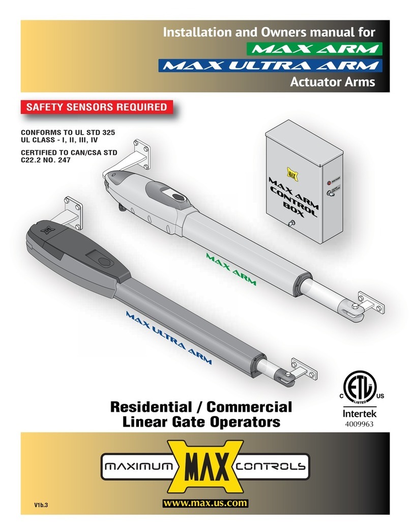Maximum Controls MAX ARM Installation instructions