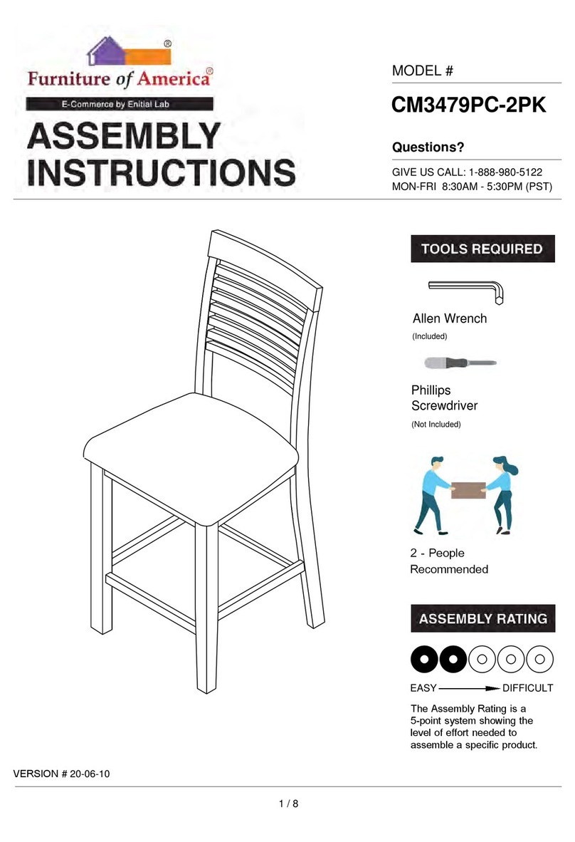Furniture of America CM3479PC-2PK Assembly instructions