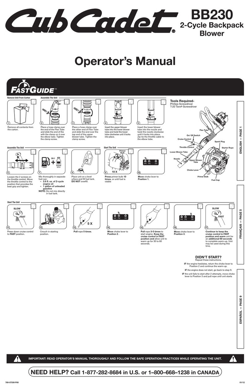 Cub Cadet BB 230 User manual