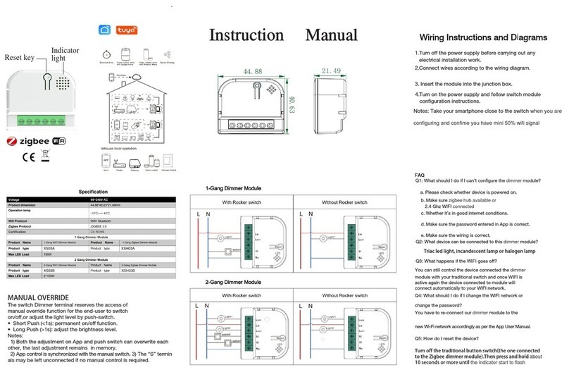 TUYA XS03A instruction manual