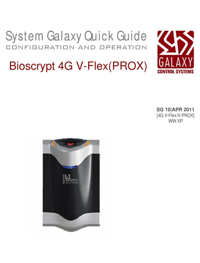 Galaxy Control Systems BIOSCRYPT L-1 Quick guide