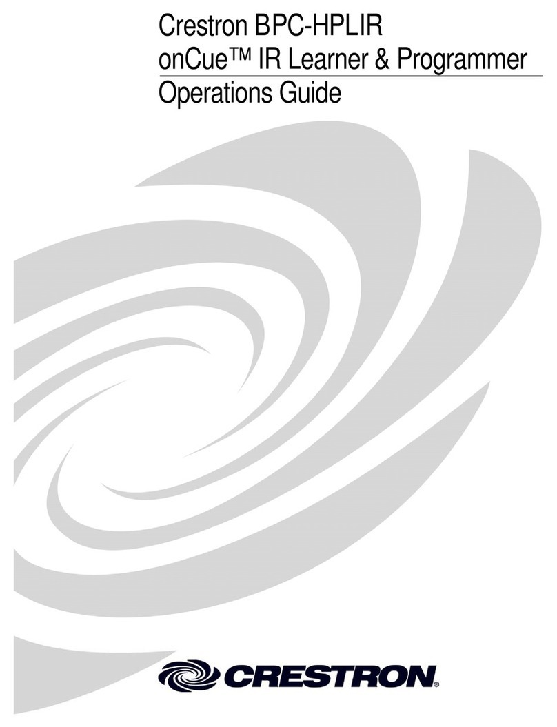 Crestron onCue BPC-HPLIR Operation guide