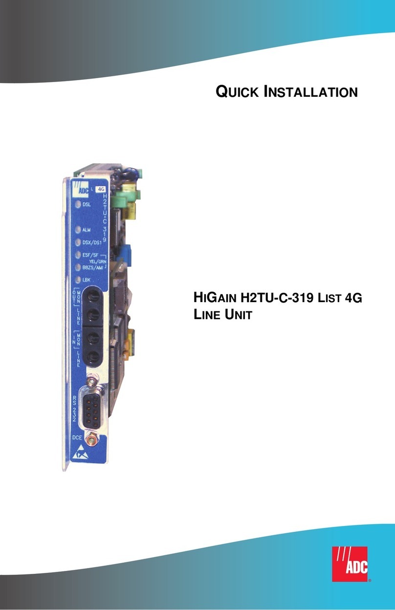 ADC HiGain H2TU-C-319 List 4E Quick installation ADC HiGain H2TU-C-319 List 4E Quick installation