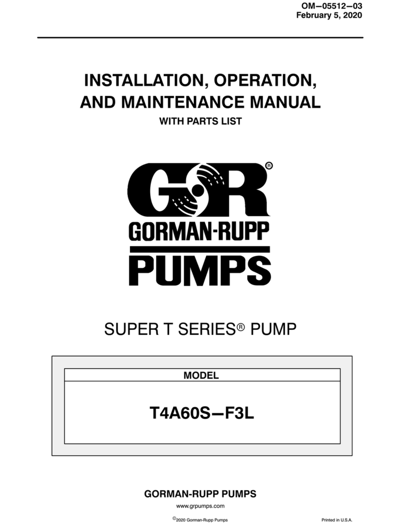 GORMAN-RUPP PUMPS T4A60S-F3L Installation, operation, and maintenance manual with parts list