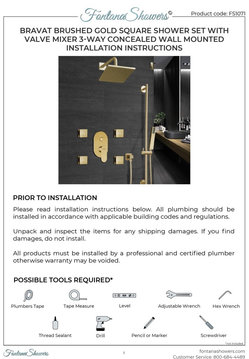 Fontana Showers BRAVAT FS1071 installation instructions