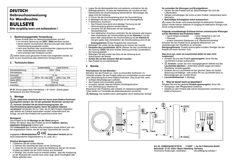 SLV Elektronik BULLSEYE 229964 instruction manual