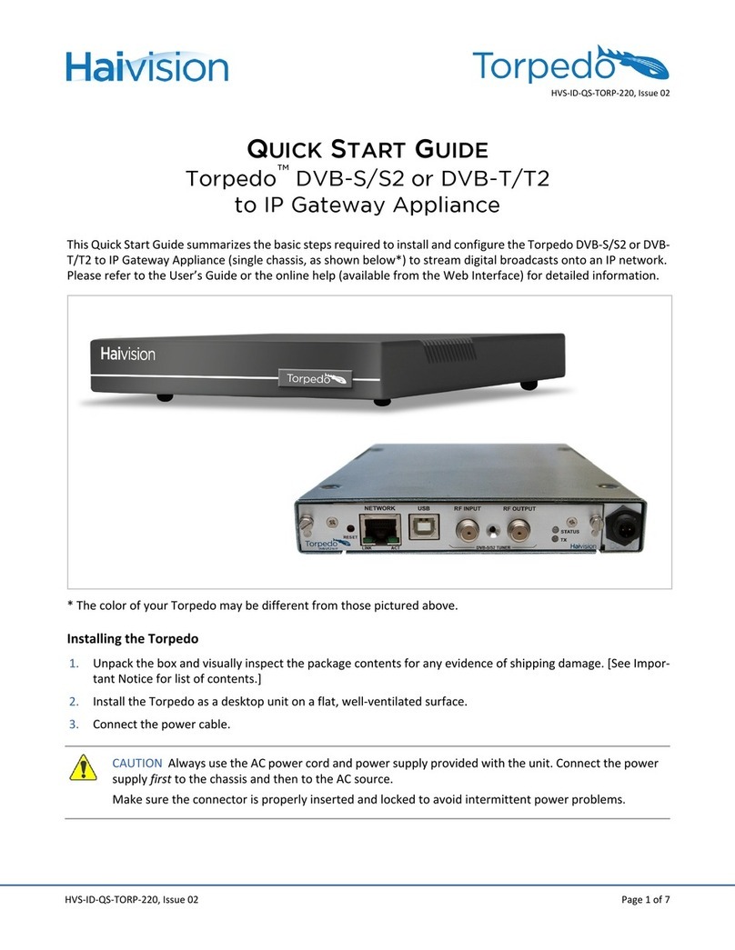 Haivision Torpedo quick start guide
