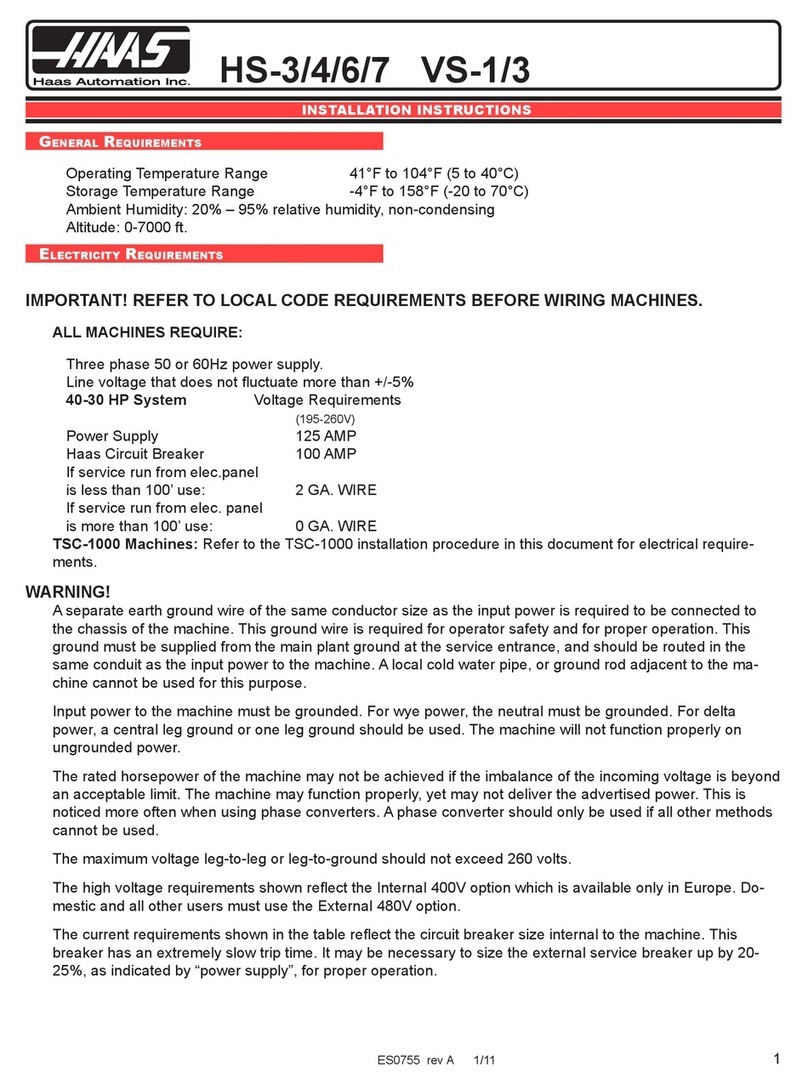 Haas HS-3 installation instructions
