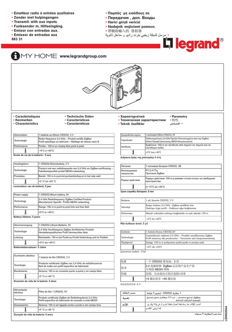 LEGRAND MY HOME 883 31 installation instructions