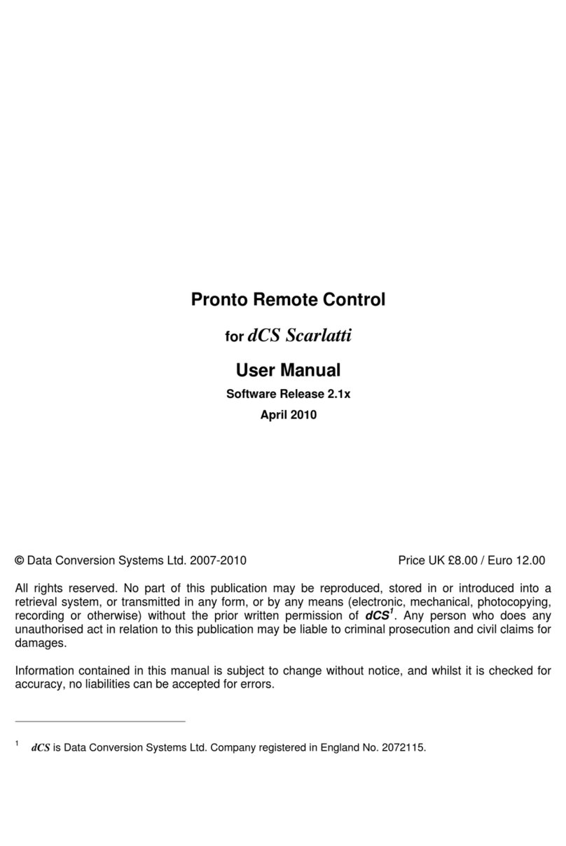 Data Conversion Systems dCS Scarlatti user manual