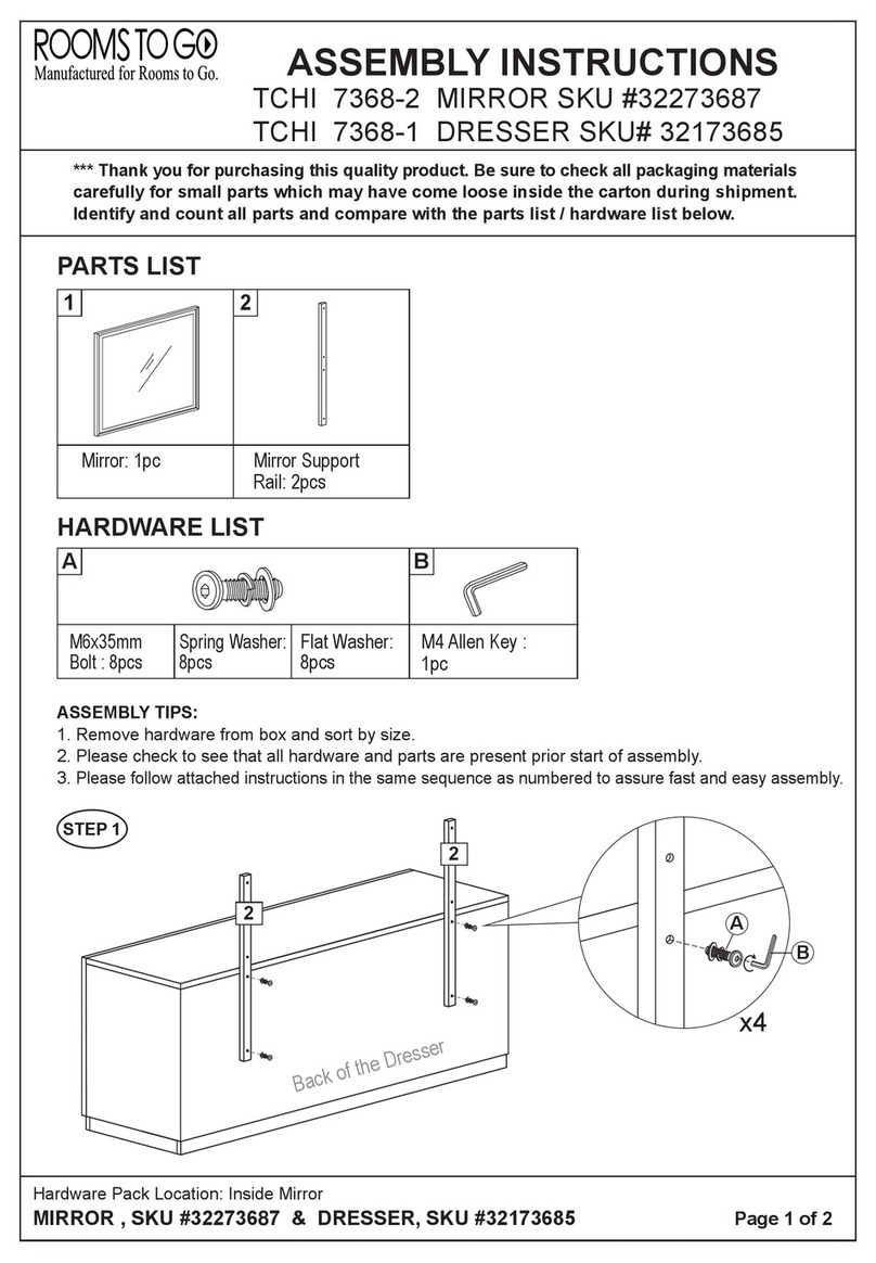 ROOMS TO GO TCHI 7368-2 Assembly instructions
