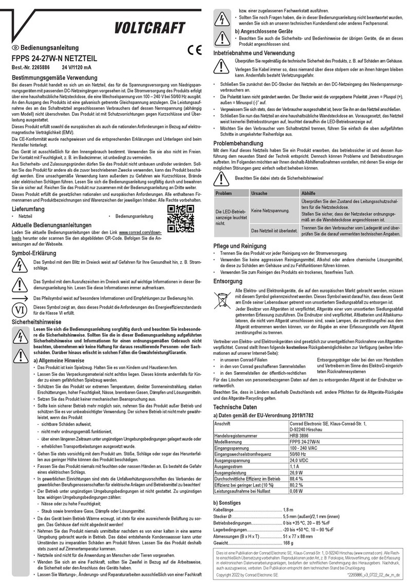 VOLTCRAFT 2265886 operating instructions