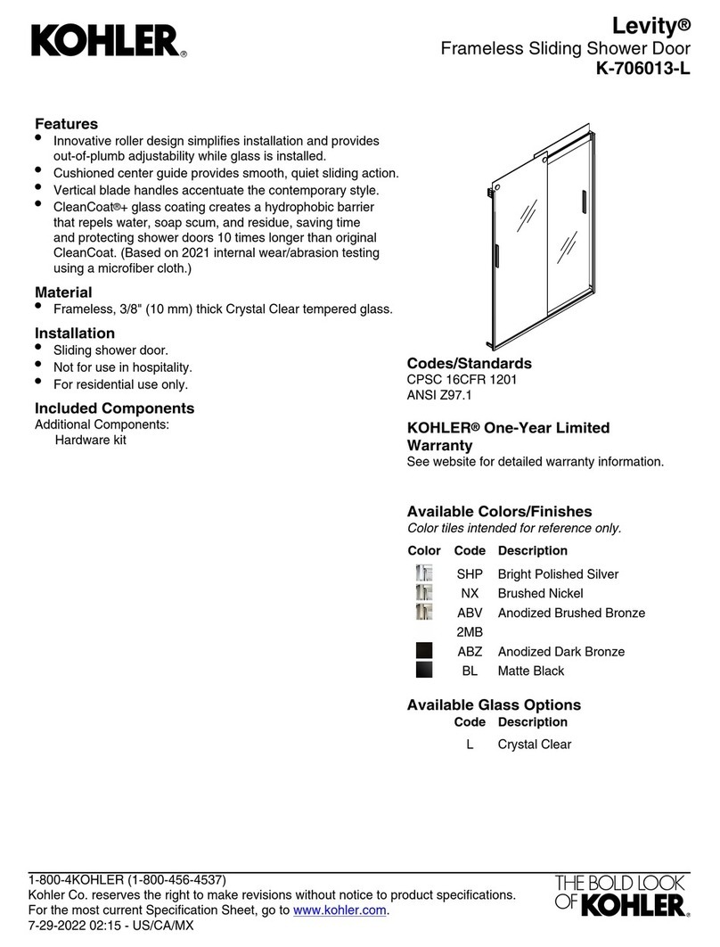 Kohler Levity K-706013-L Quick installation guide Kohler Levity K-706013-L Quick installation guide