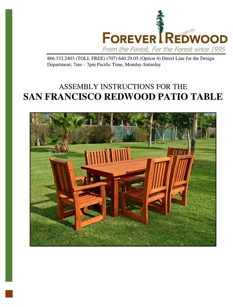 Forever Redwood SAN FRANCISCO REDWOOD PATIO TABLE Assembly instructions
