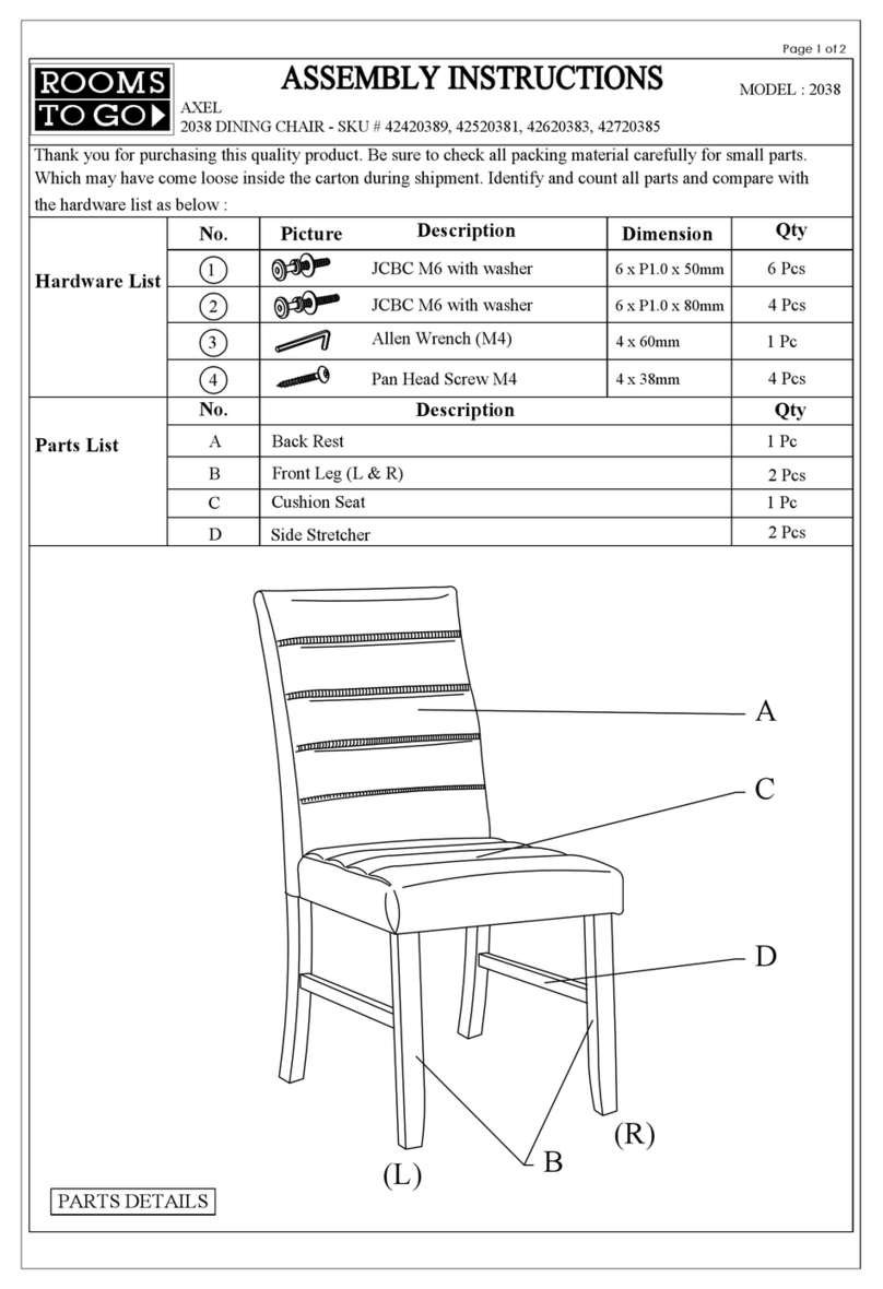 ROOMS TO GO AXEL 2038 User manual
