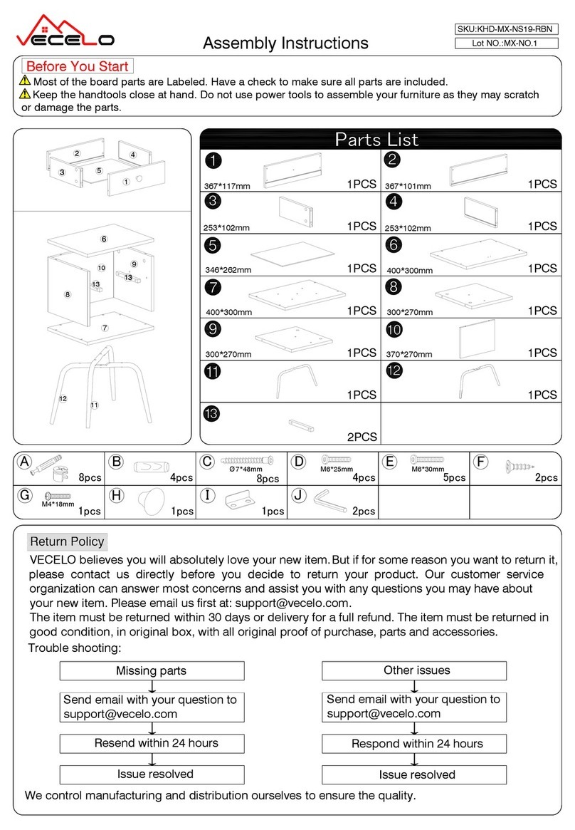 VECELO KHD-MX-NS19-RBN Assembly instructions VECELO KHD-MX-NS19-RBN Assembly instructions
