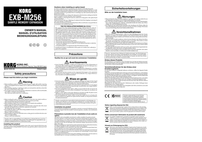 Korg EXB-M256 owner's manual