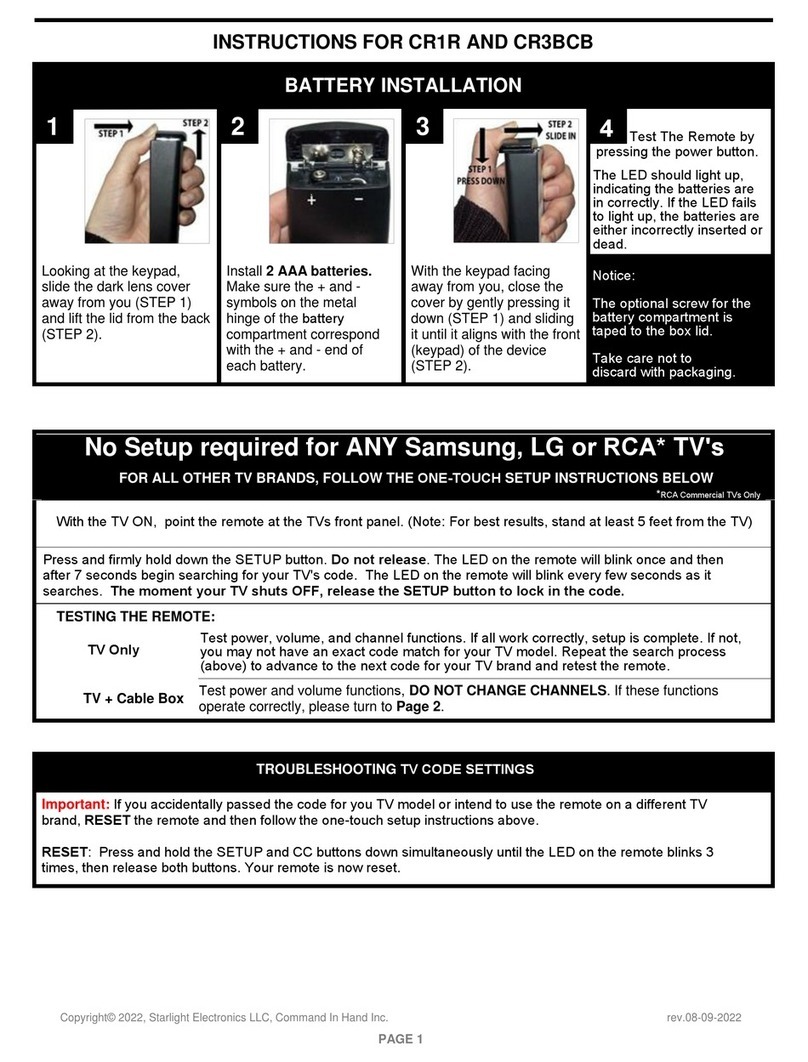 starlight CR1R instructions