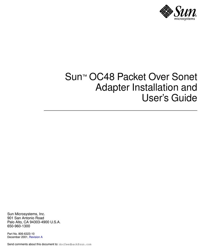 Sun Microsystems APOLLO OC48 Installation and user guide