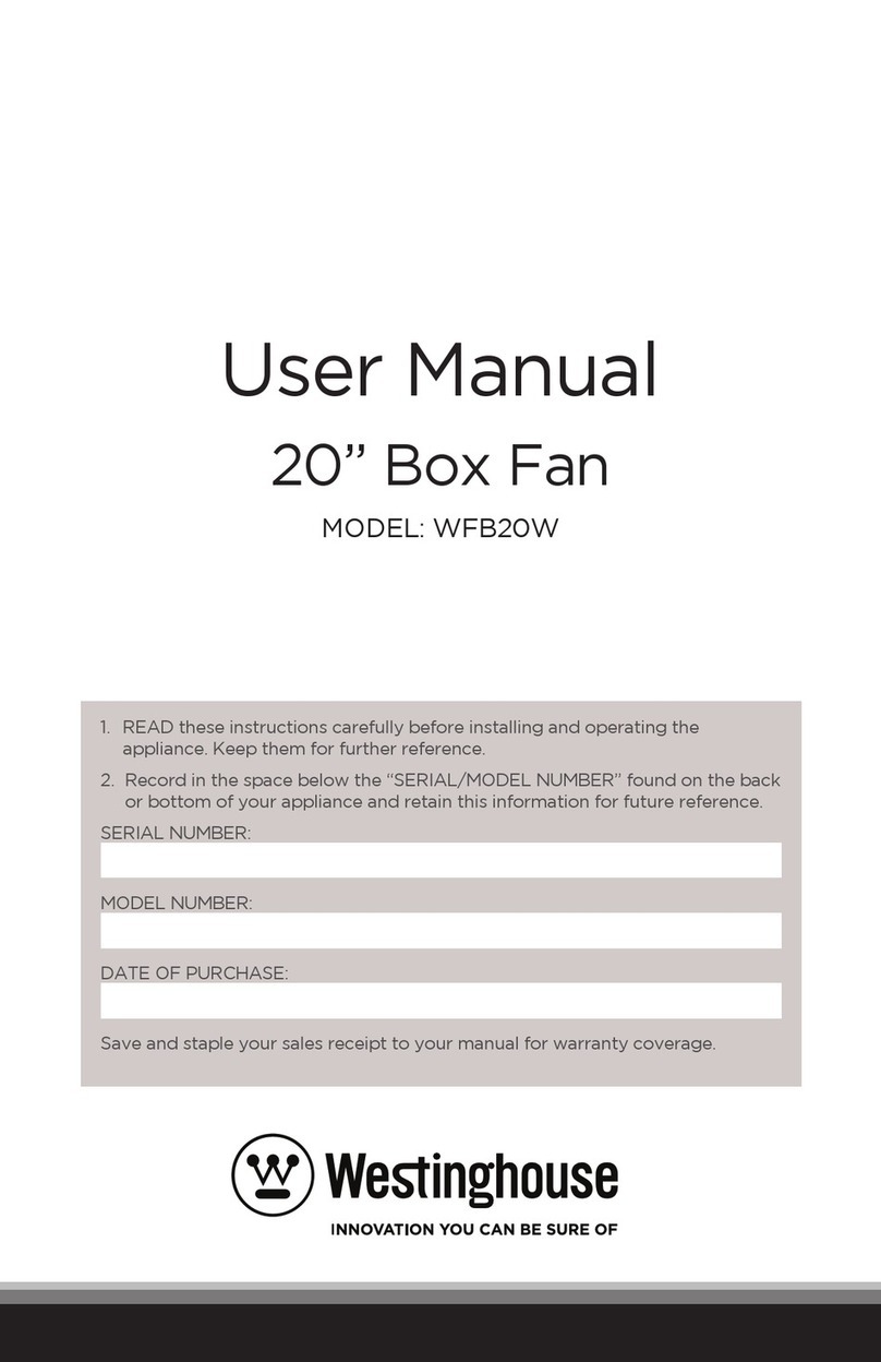 Westinghouse WFB20W User manual