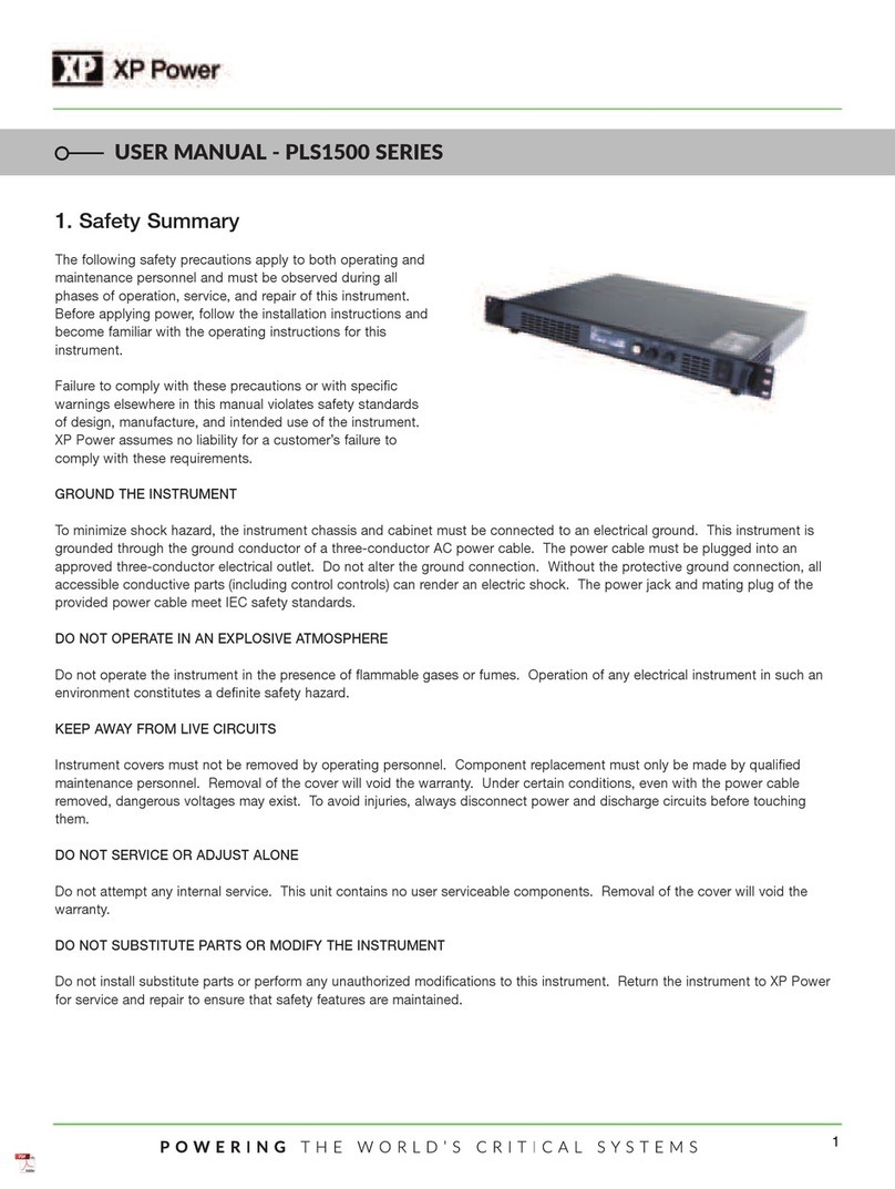 XP Power PLS1500 Series user manual
