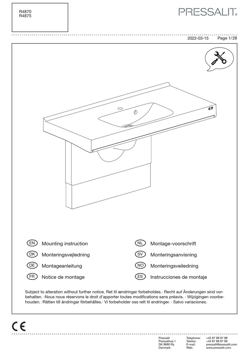 Pressalit MATRIX R4870 Mounting instruction
