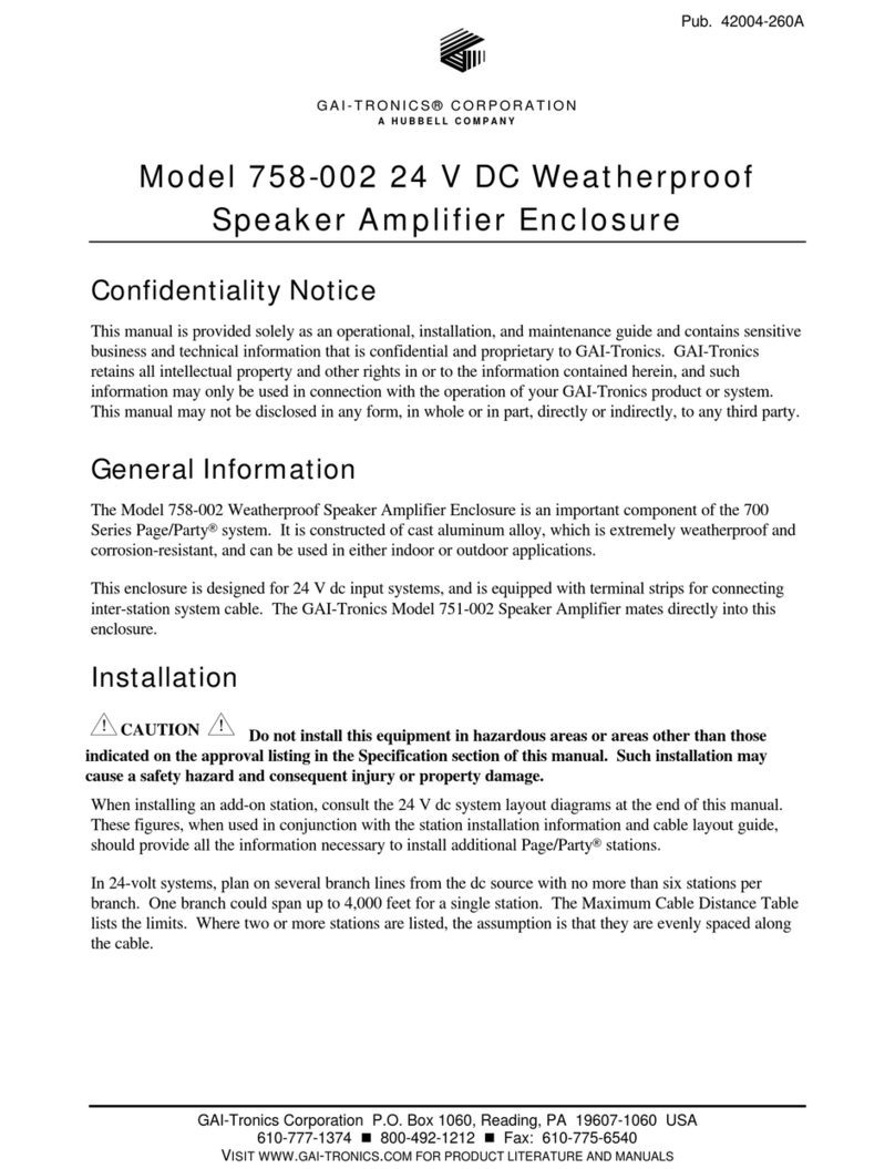 Hubbell GAI-Tronics 758-002 User manual