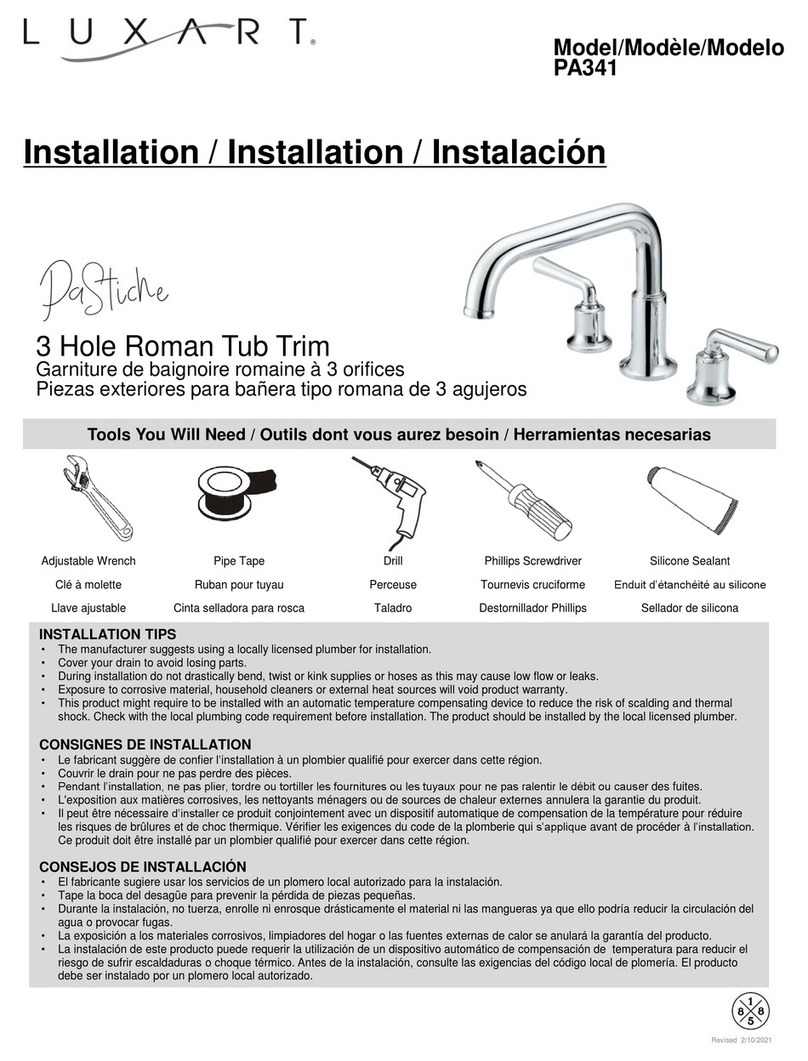 Luxart PaStiche PA341 User manual Luxart PaStiche PA341 User manual