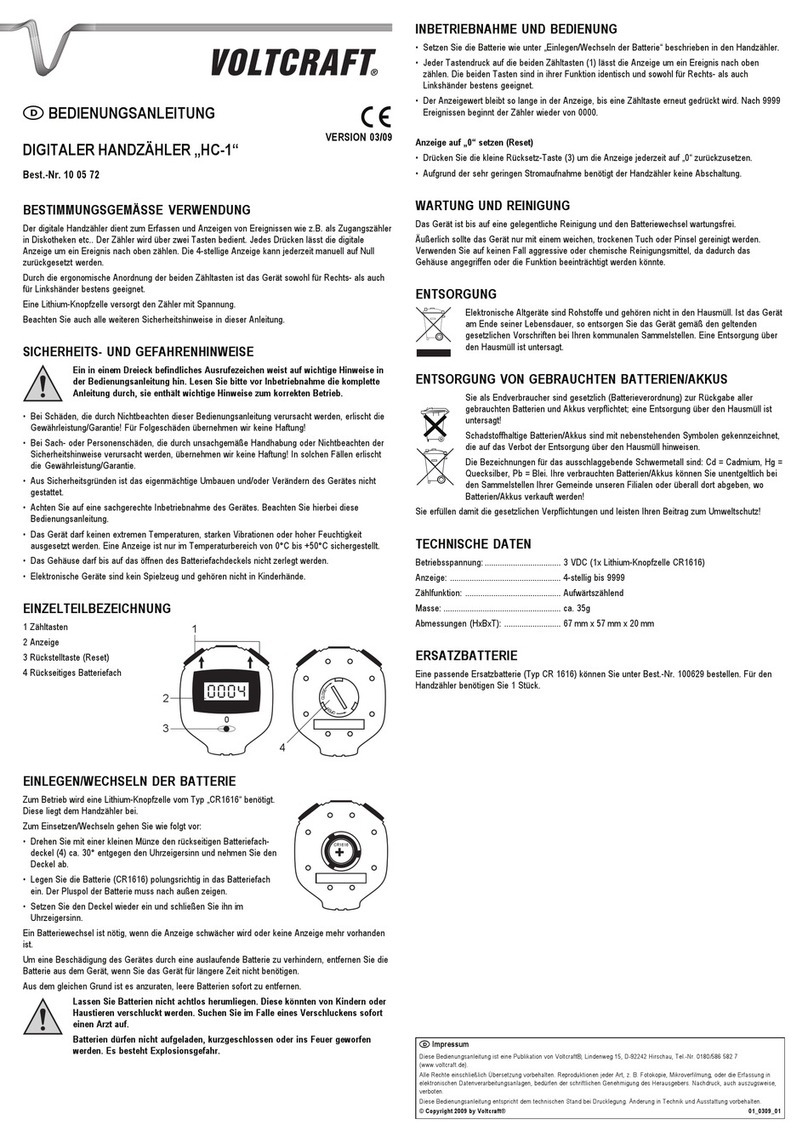 VOLTCRAFT HC-1 operating instructions