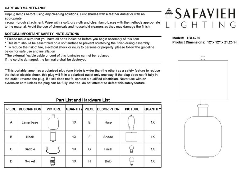 Safavieh Lighting TBL4236 manual