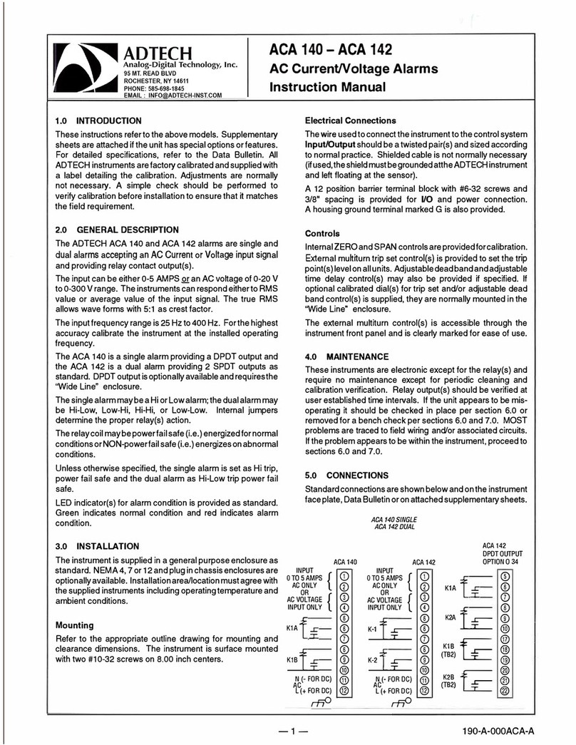 Adtech ACA 140 instruction manual