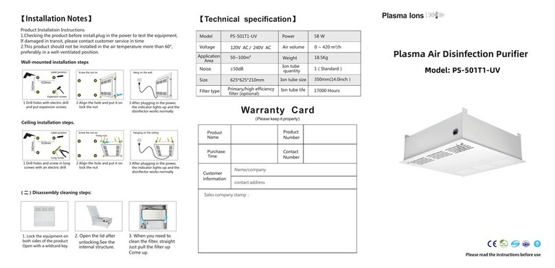 Plasma Ions PS-501T1-UV manual