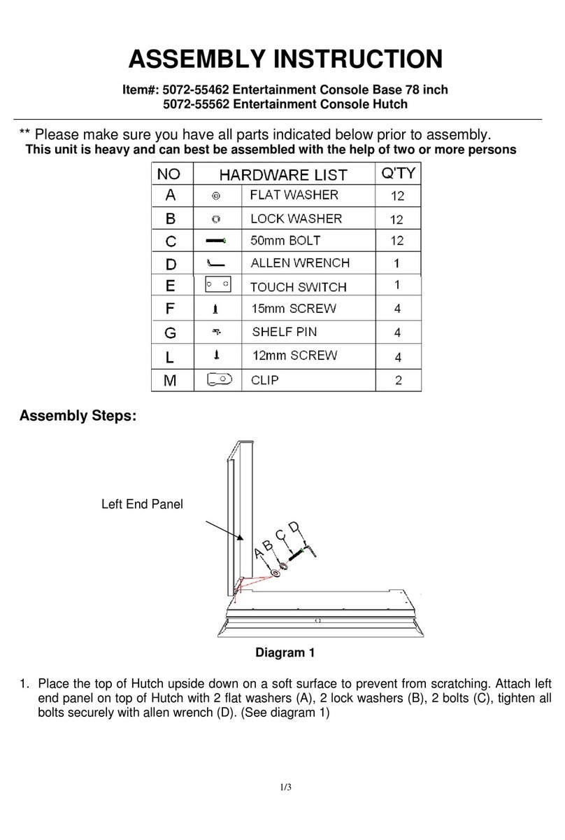 Hooker Furniture 5072-55462 User manual