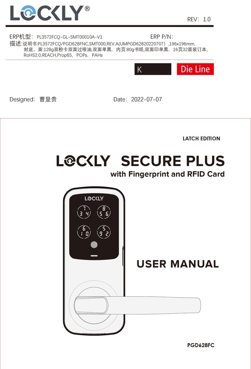 Lockly LATCH EDITION SECURE PLUS User manual