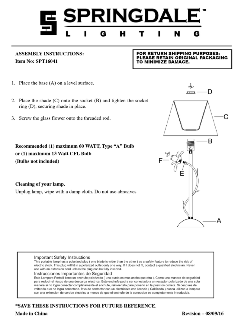 Springdale Lighting SPT16041 User manual Springdale Lighting SPT16041 User manual