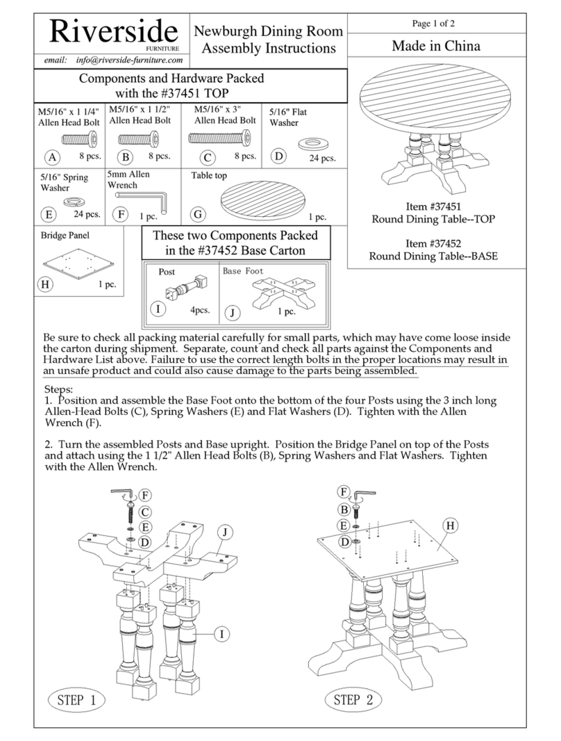 Riverside Furniture Newburgh Dining Room 37451 Assembly instructions