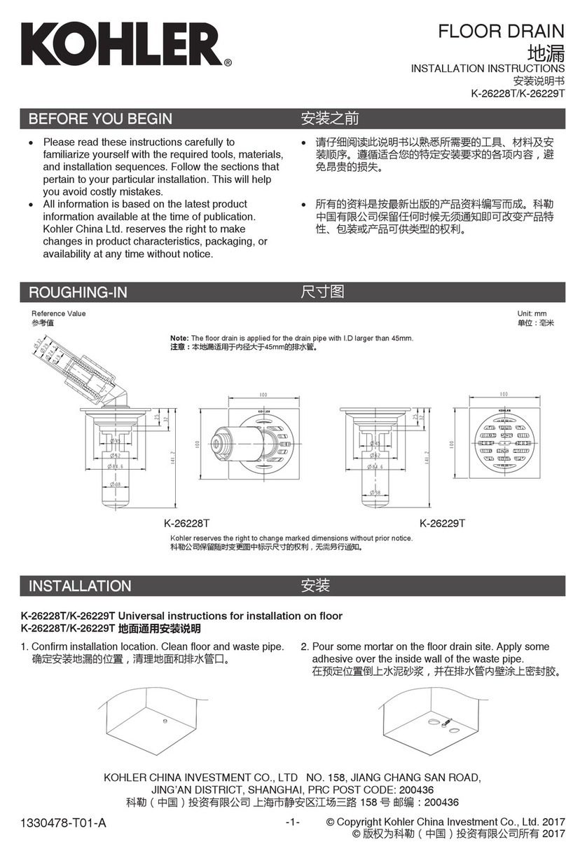 Kohler K-26228T User manual