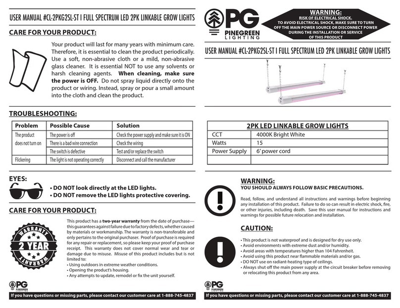 Pinegreen Lighting CL-2PKG2SL-ST user manual Pinegreen Lighting CL-2PKG2SL-ST user manual