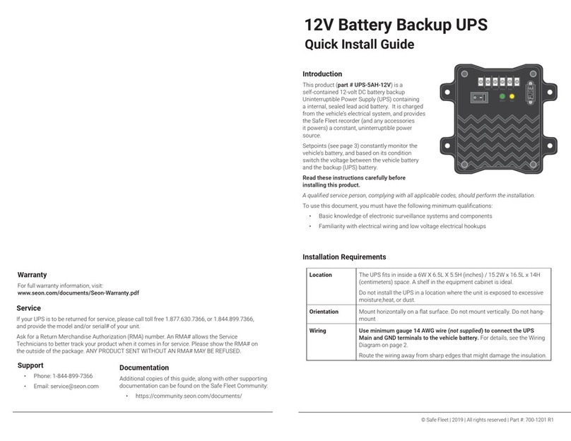 SEON UPS-5AH-12V Quick install guide