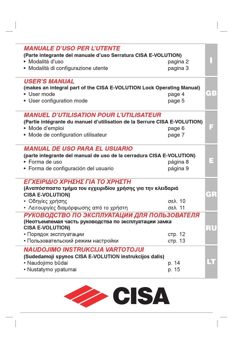 CISA E-VOLUTION User manual